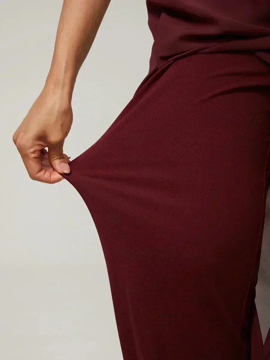Pantalons droits avec une couche de chiffon