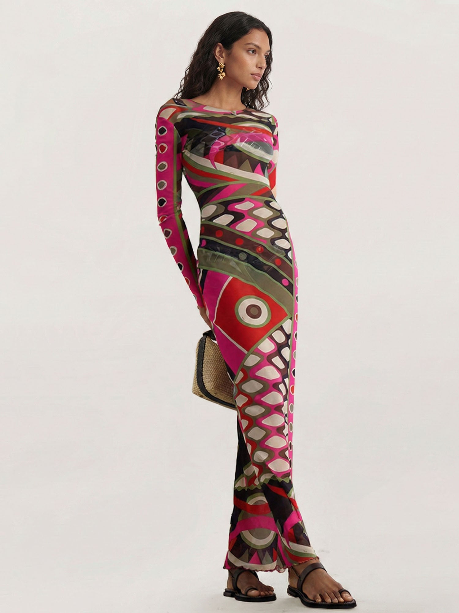 Robe maxi avec imprimé inspiré du boho
