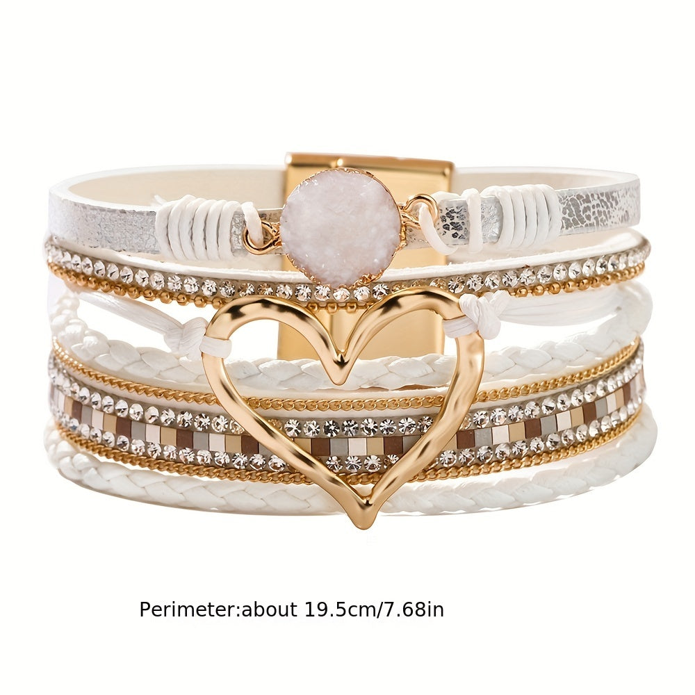 Bracelet boho multi-couches en cuir