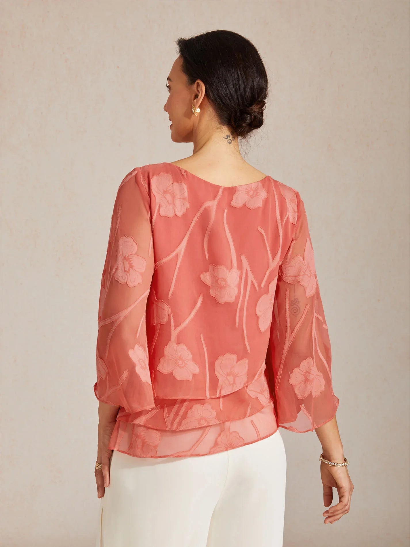 Chemise à couches en chiffon avec motif floral