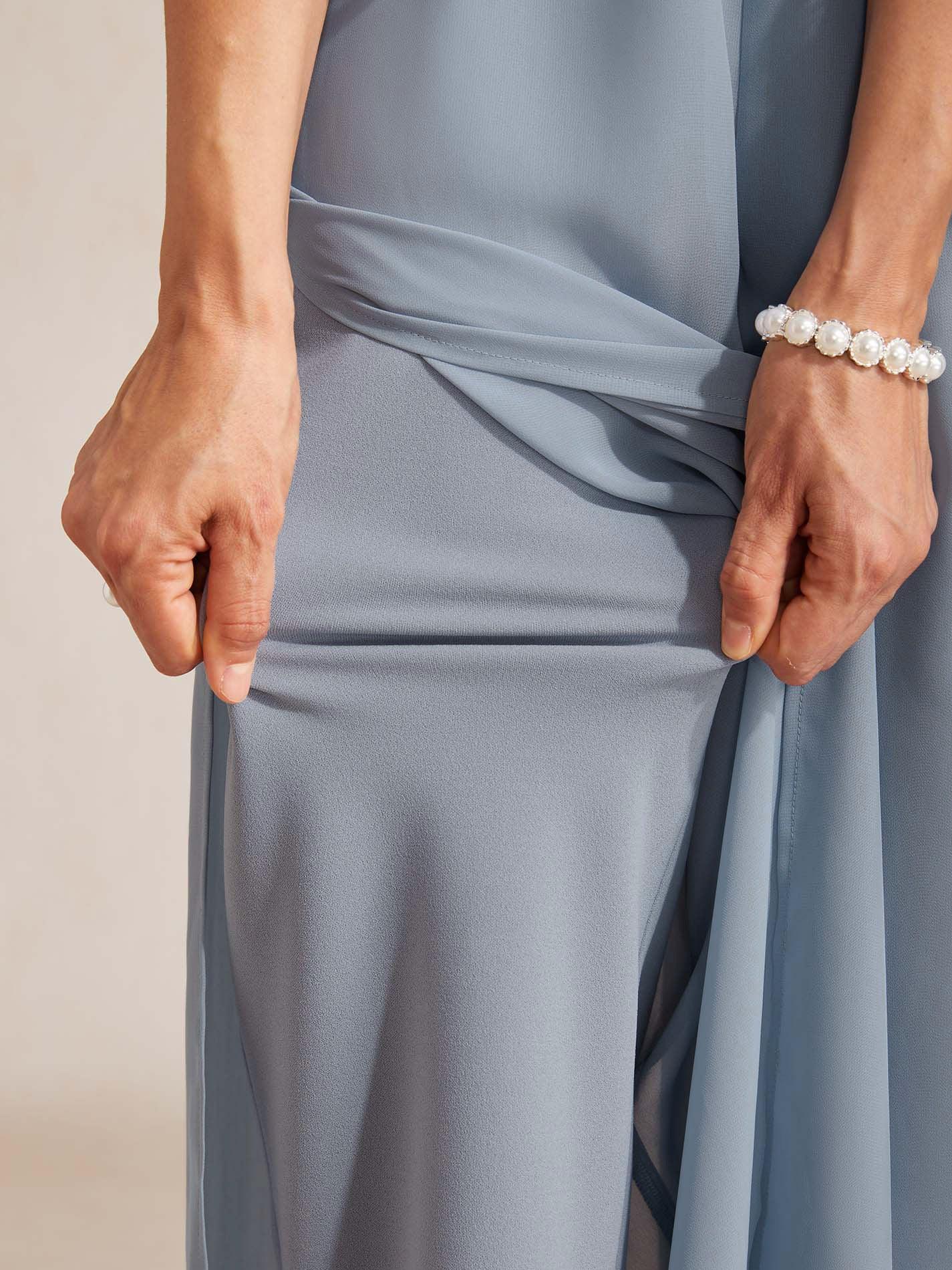 Pantalons droits avec une couche de chiffon