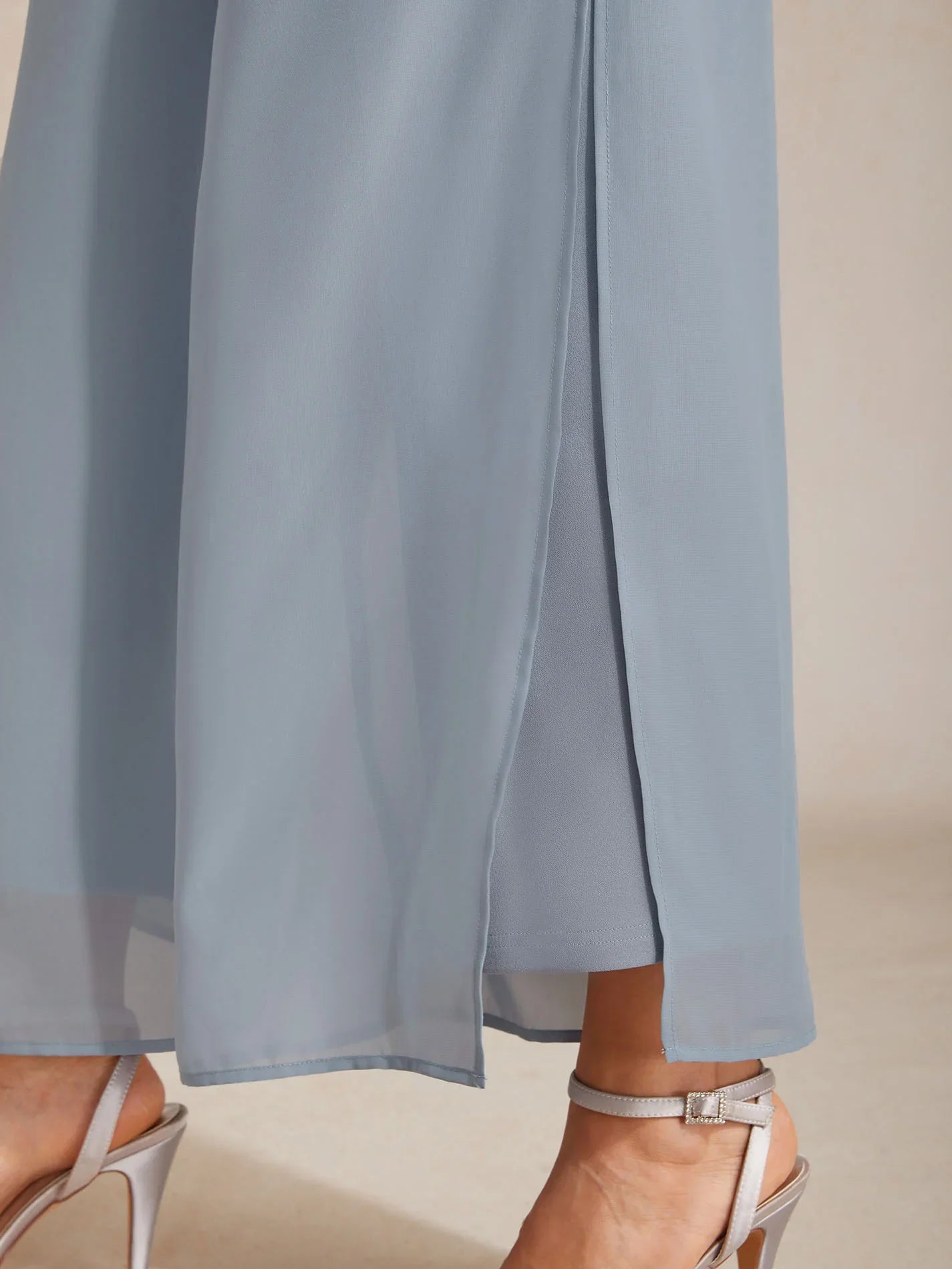 Pantalons droits avec une couche de chiffon