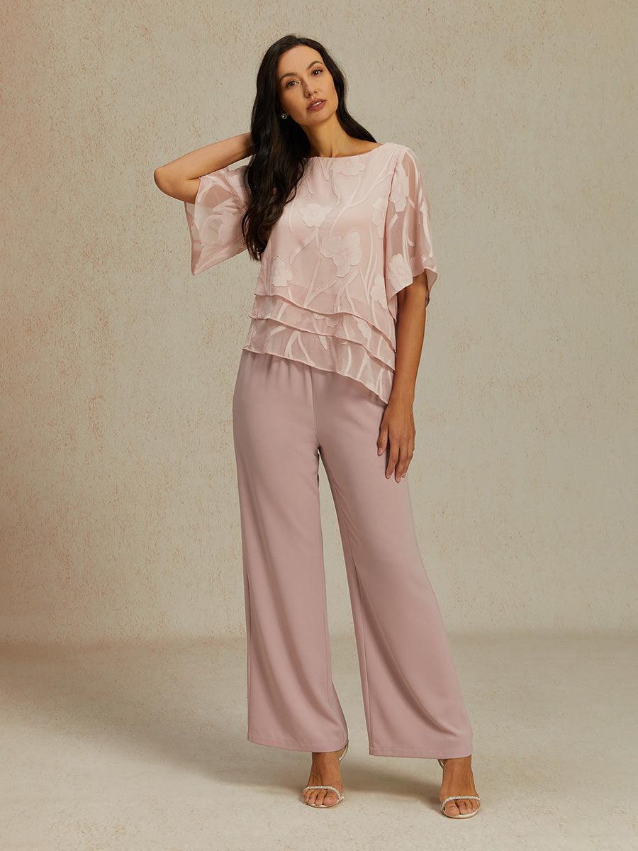 Chemise en chiffon à couches avec des fleurs