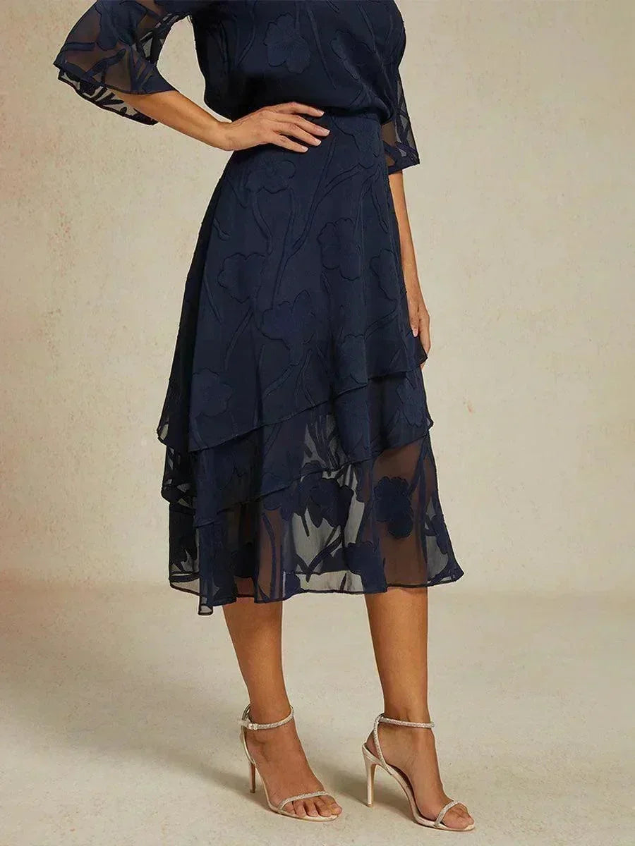 Jupe midi en chiffon floral