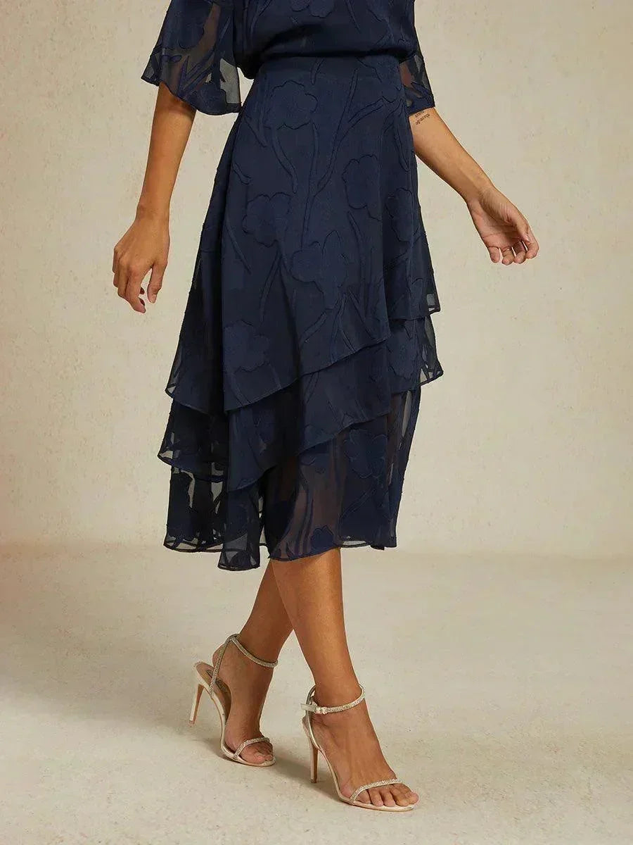 Jupe midi en chiffon floral