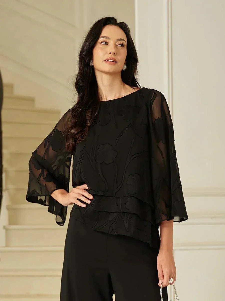 Chemise en chiffon à fleurs