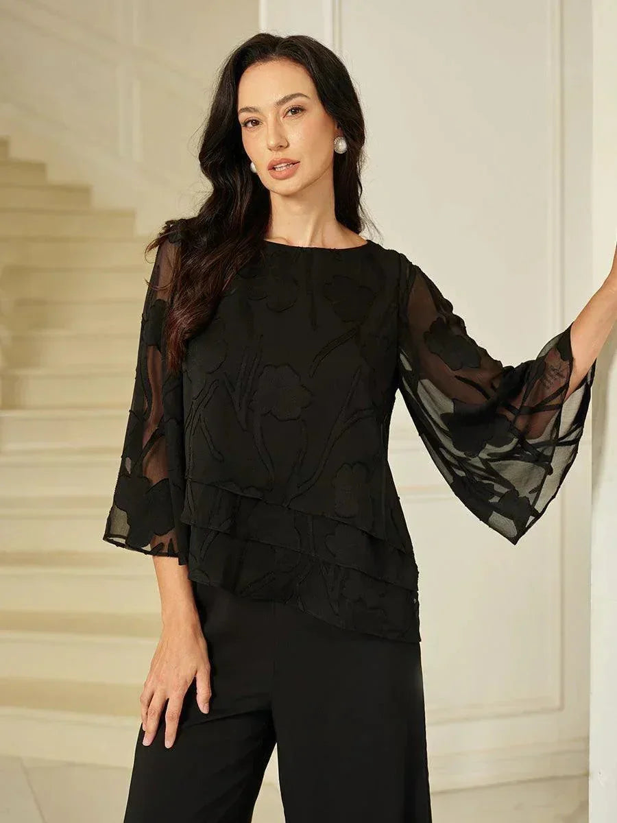 Chemise en chiffon à fleurs