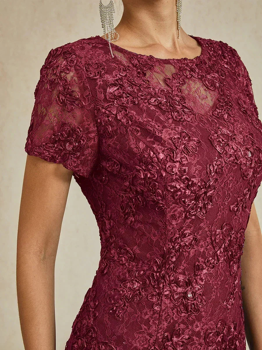 Robes A-Line en dentelle avec ornements en sequins