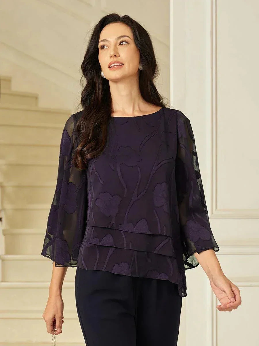 Chemise en chiffon à fleurs