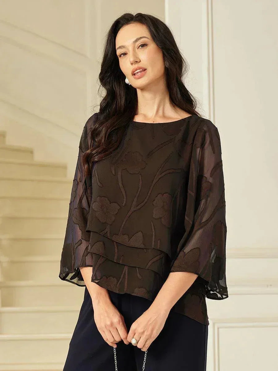 Chemise en chiffon à fleurs