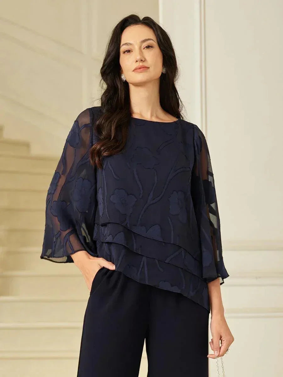Chemise en chiffon à fleurs
