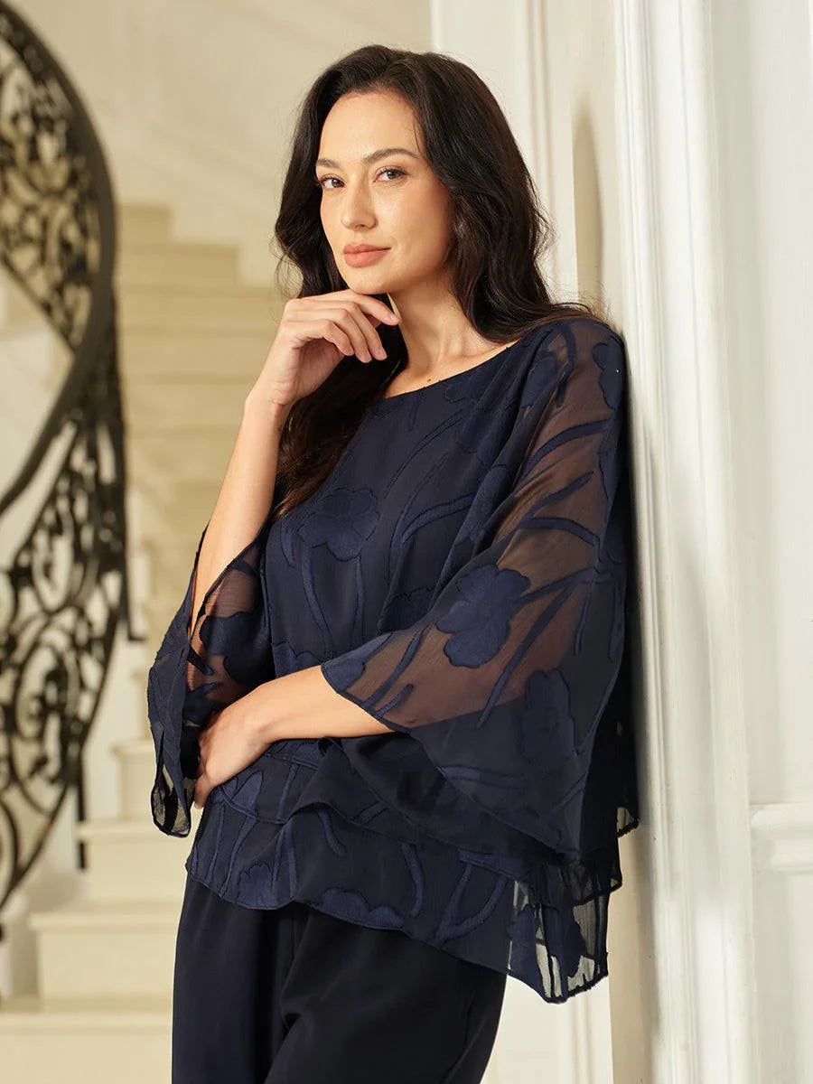 Chemise en soie à motifs floraux