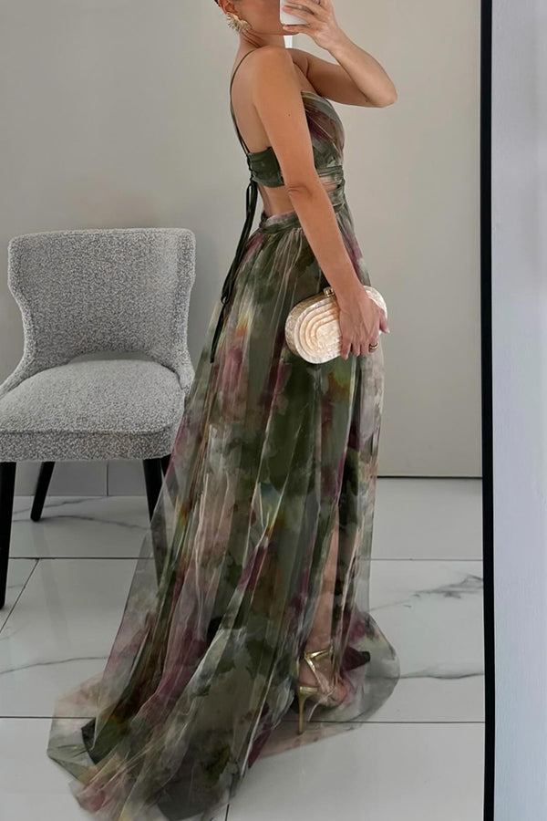 Alina – Robe longue tendance avec col en V pour femmes