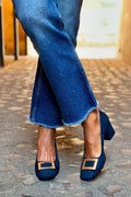 Sandales avec boucle et talon large