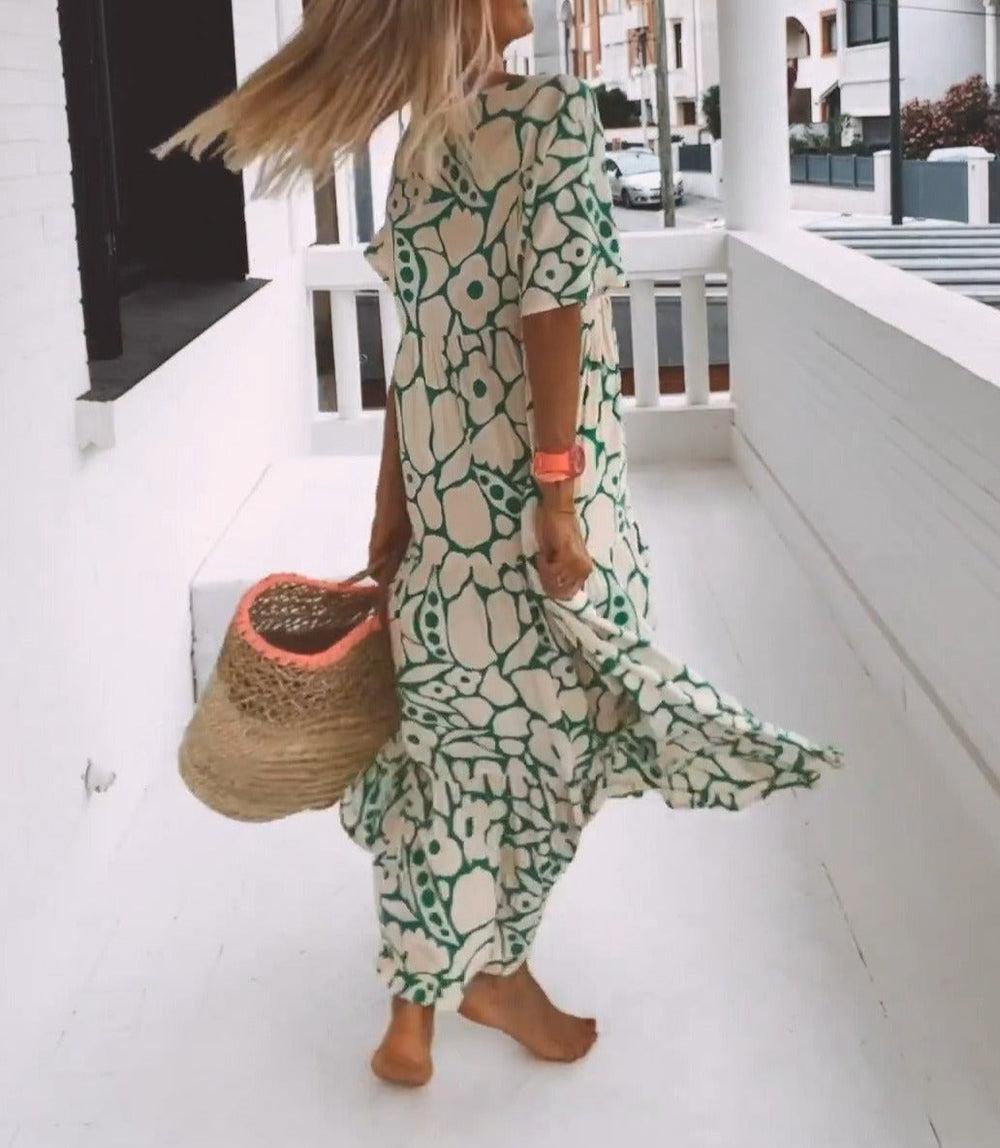 BEATRICE | Robe maxi verte