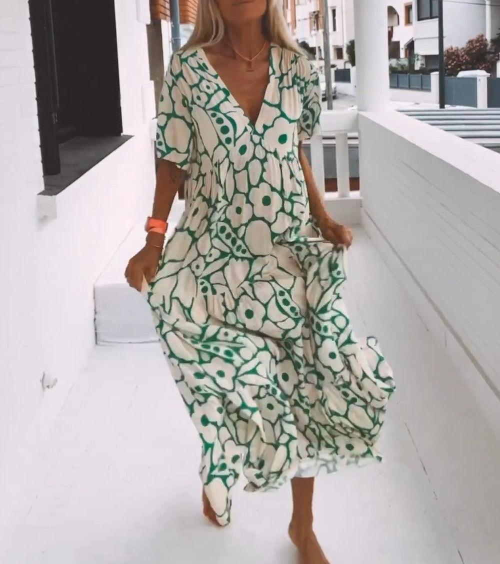 BEATRICE | Robe maxi verte