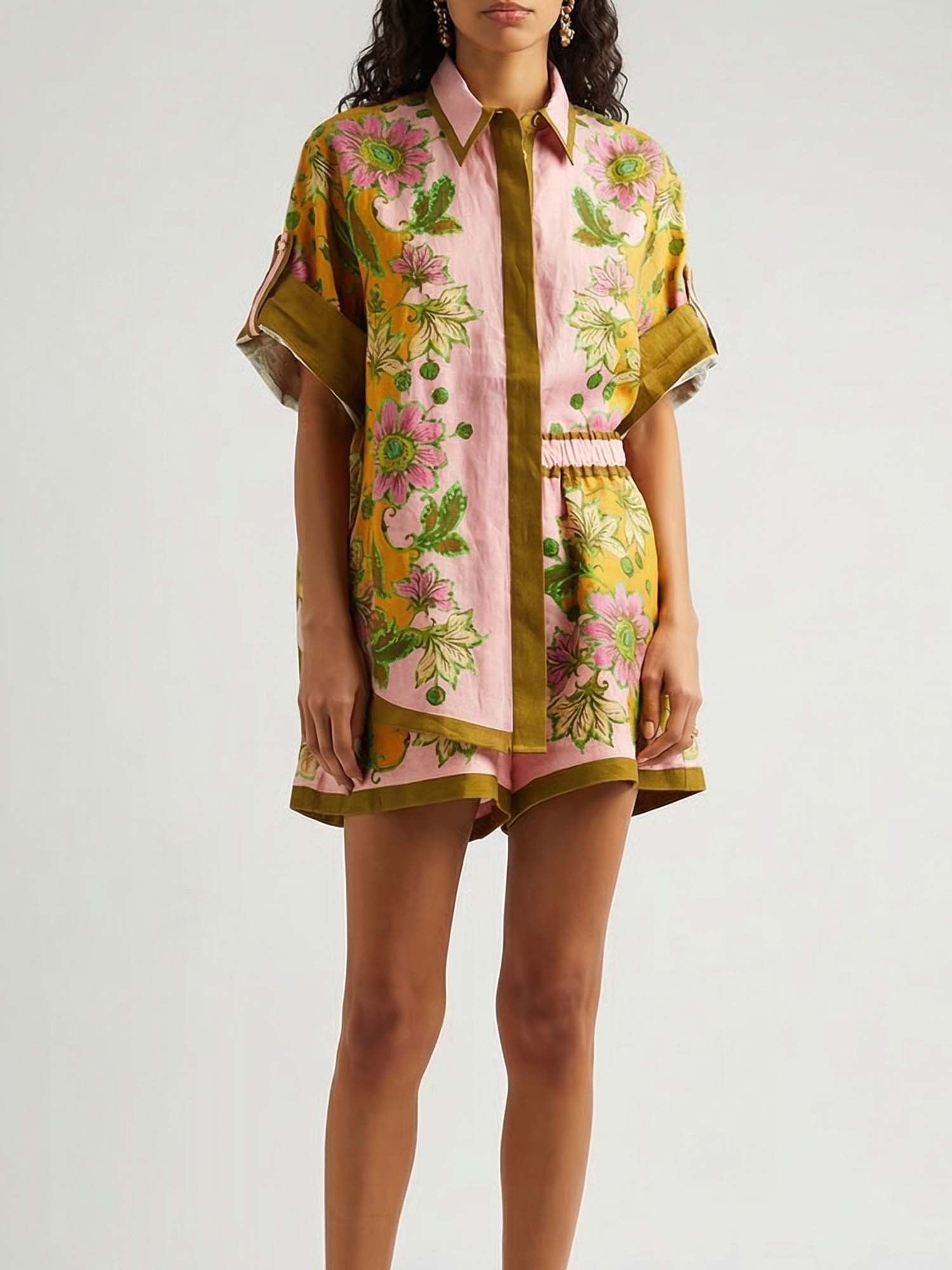 Ensemble T-shirt et short tropical