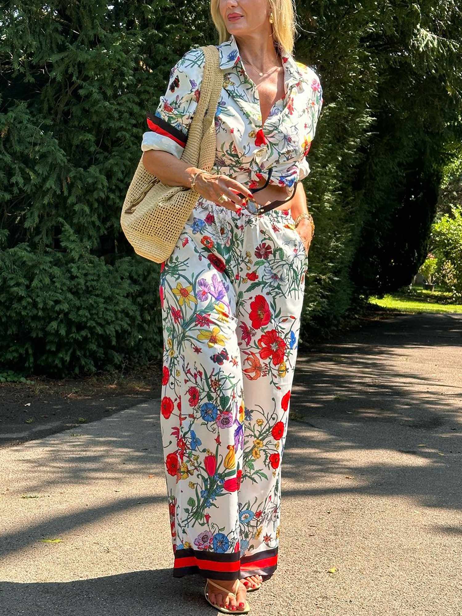 Pantalon à jambes larges Botanic Bliss