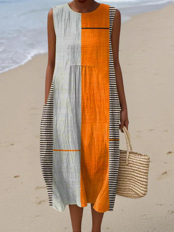 Mai | Robe midi avec blocs de couleurs