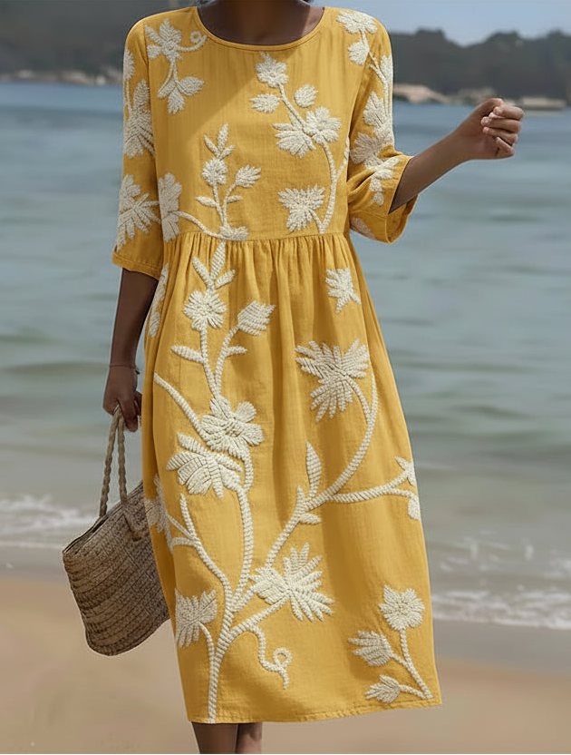 Yassi | Robe midi avec imprimé floral