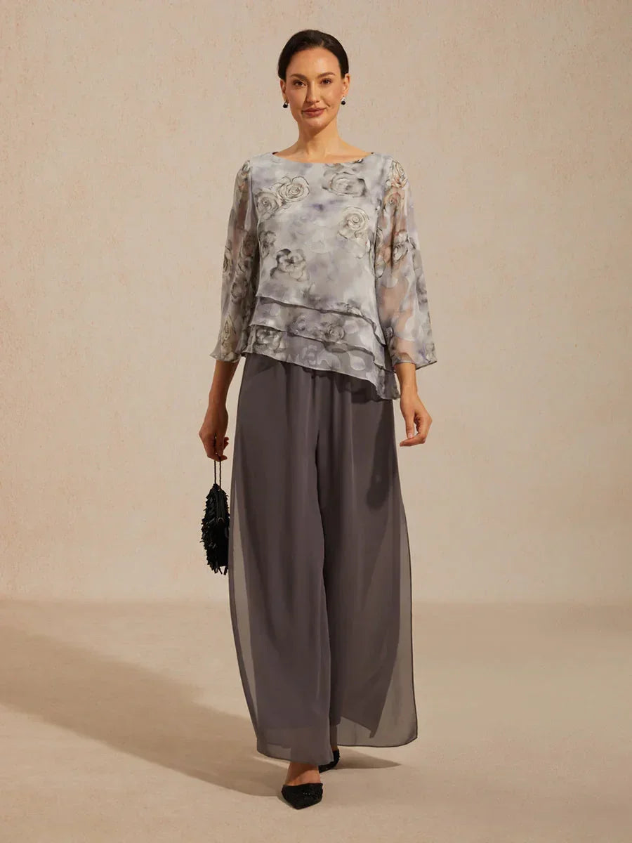 Chemise en chiffon à dentelle avec imprimé floral