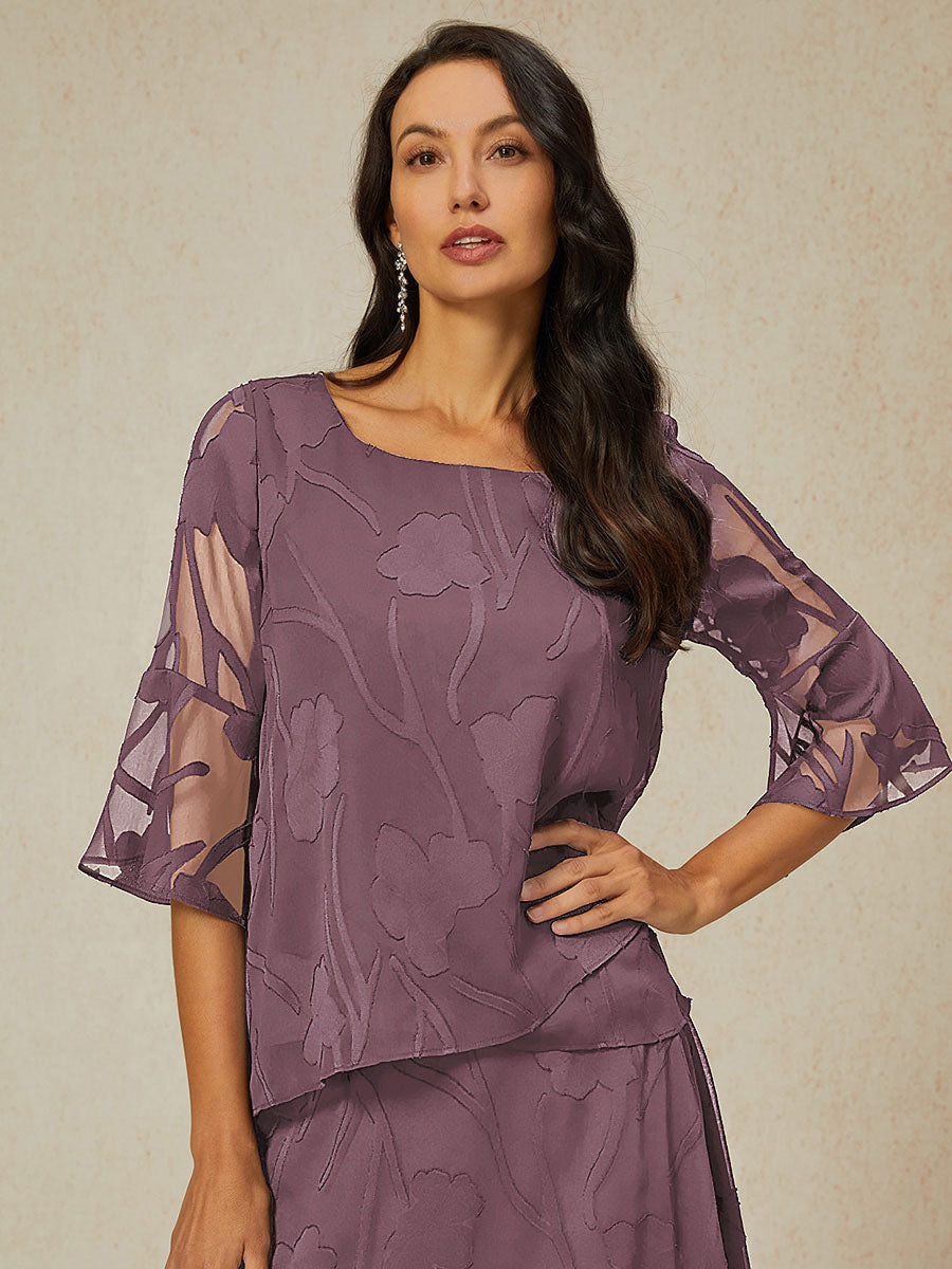 Blouse en chiffon avec des bords asymétriques élégants