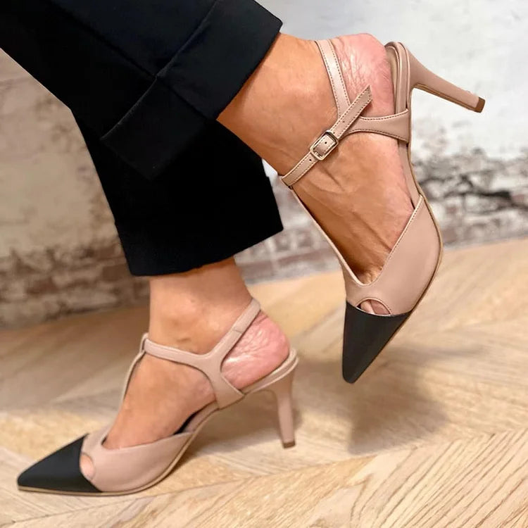 Sandales bi-colores avec bride