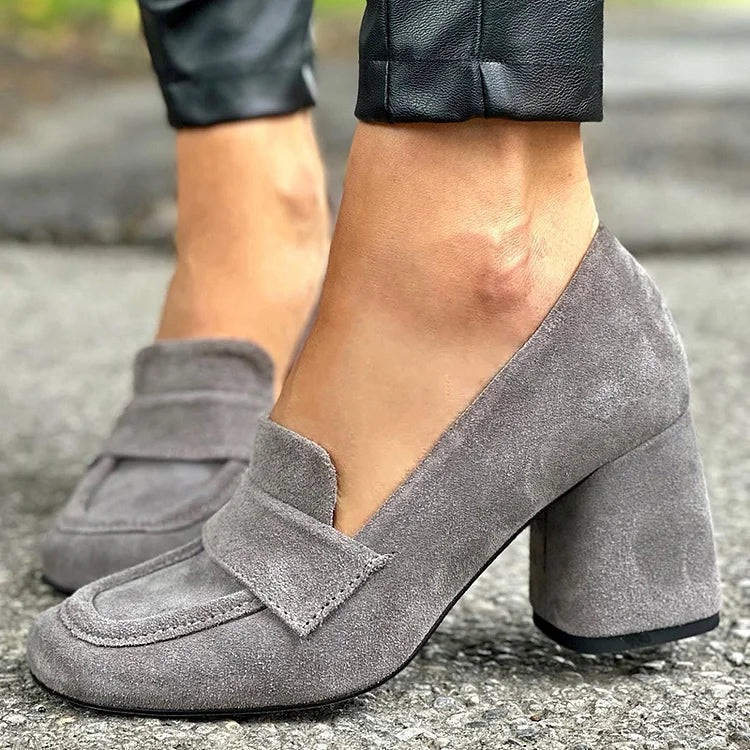 Chaussures loafer à talon bloc