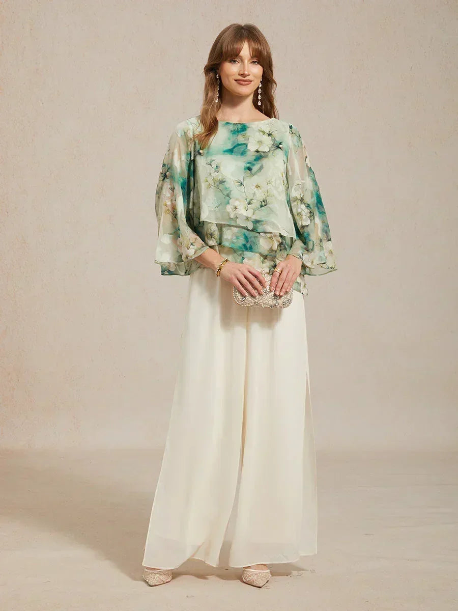Pantalons droits avec une couche de chiffon fendue