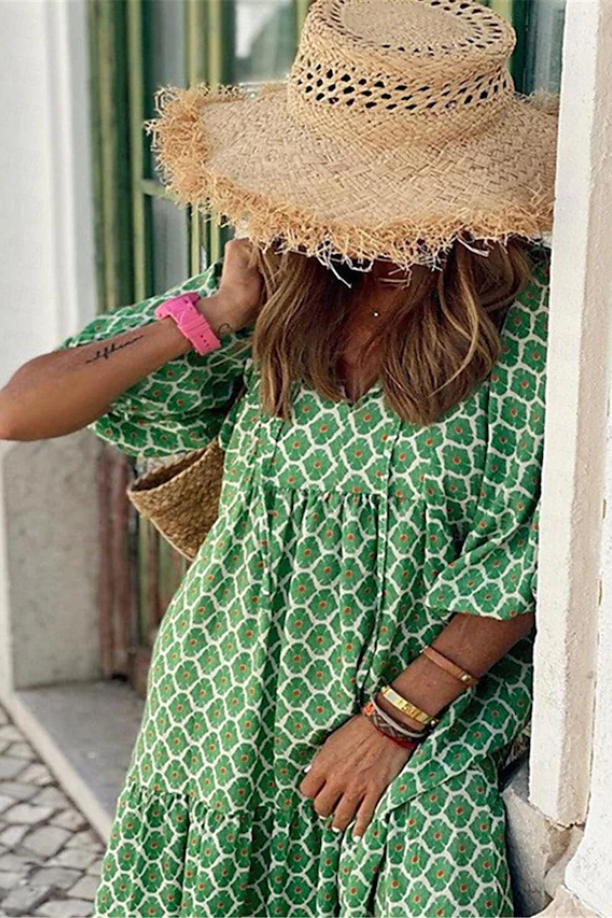 VANSA | Robe maxi longue avec imprimé