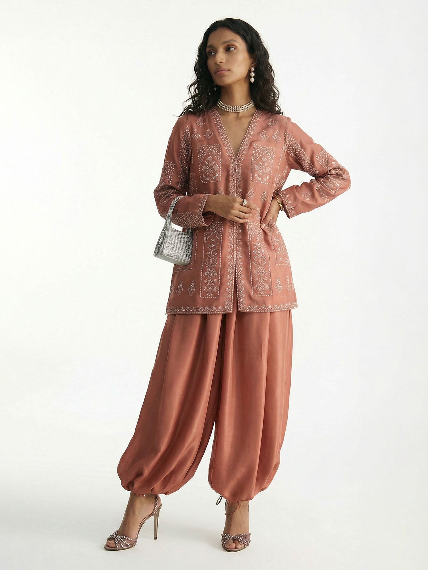 T-shirt en terracotta brodé