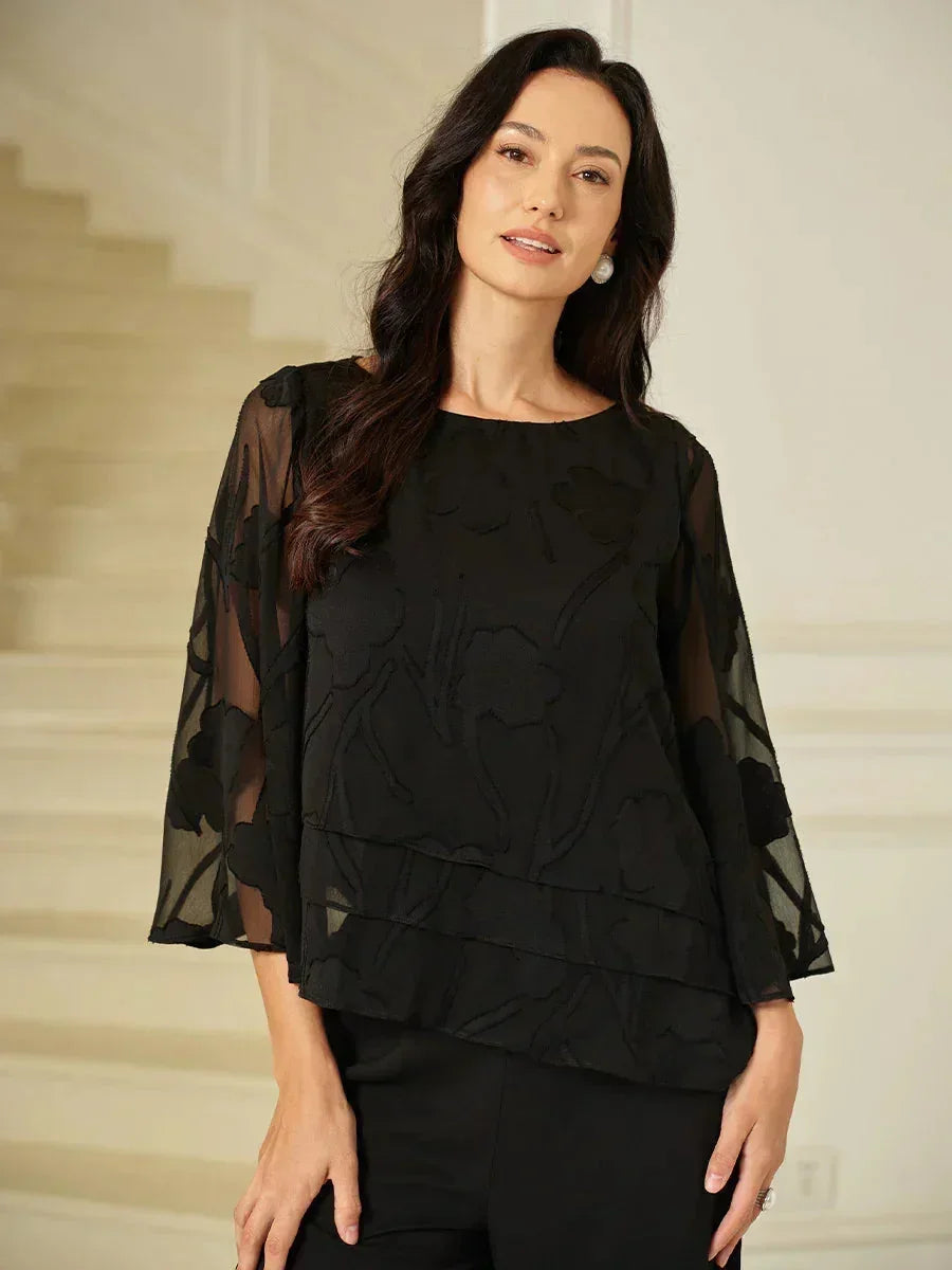 Chemise en chiffon à fleurs