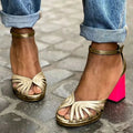 Sandales à talons contrastés