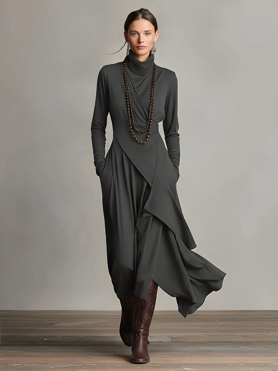 Robe maxi asymétrique en blazer pour femmes en couleur violet