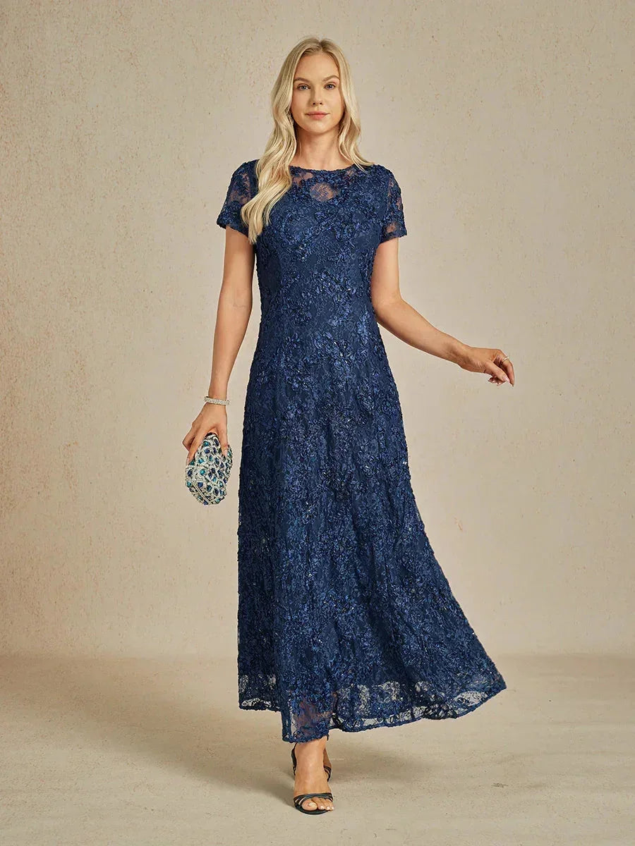 Robes A-Line en dentelle avec ornements en sequins