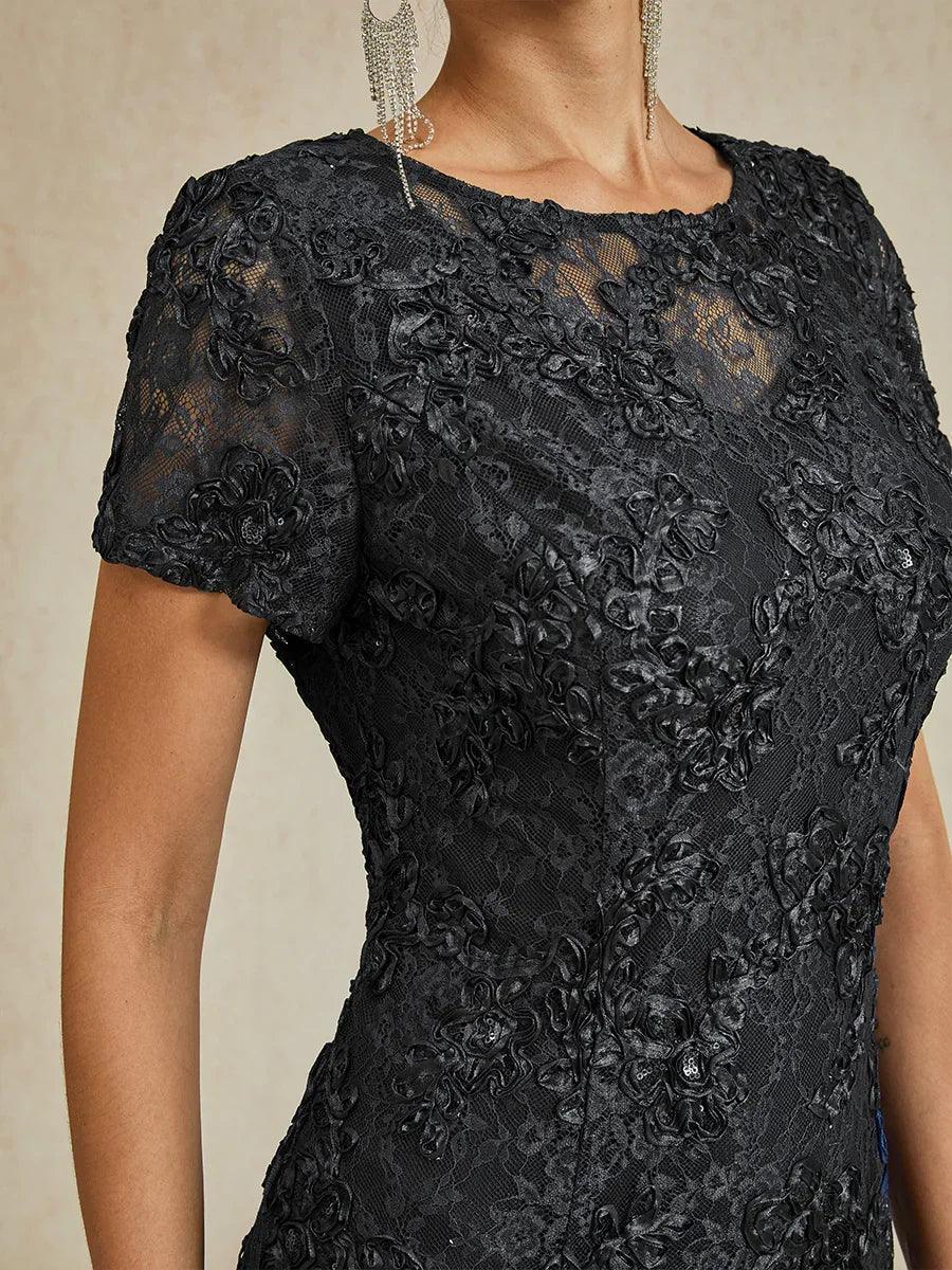 Robes A-Line en dentelle avec décorations en sequins