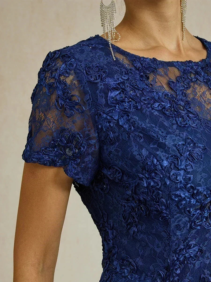 Robes A-Line en dentelle avec des décorations de paillettes