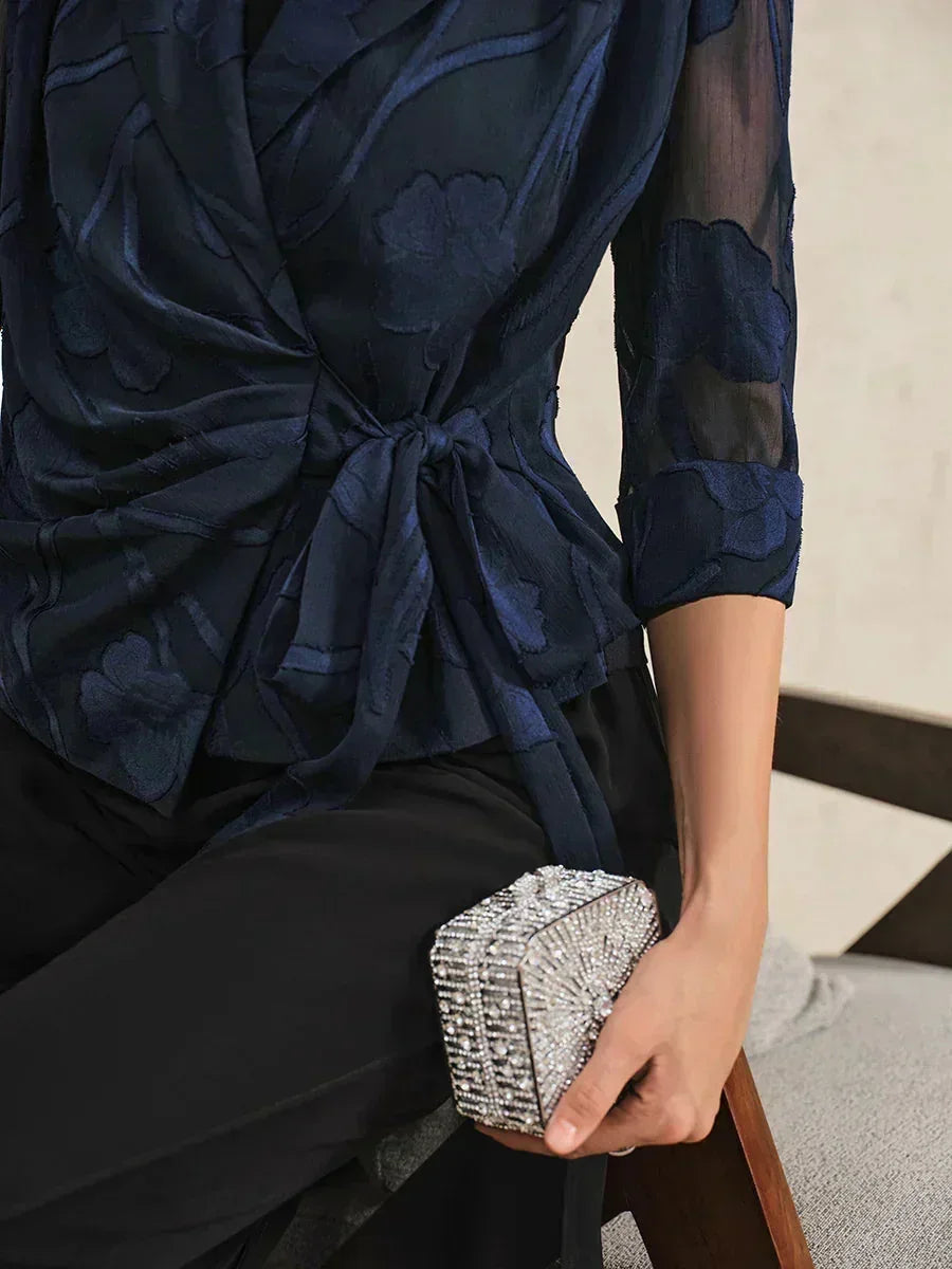 Chemise élégante en chiffon fleuri