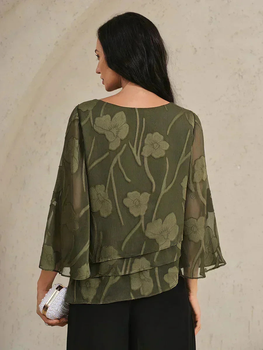 Chemise en soie à motifs floraux