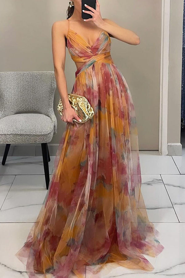 Elena - Robe maxi élégante et fleurie