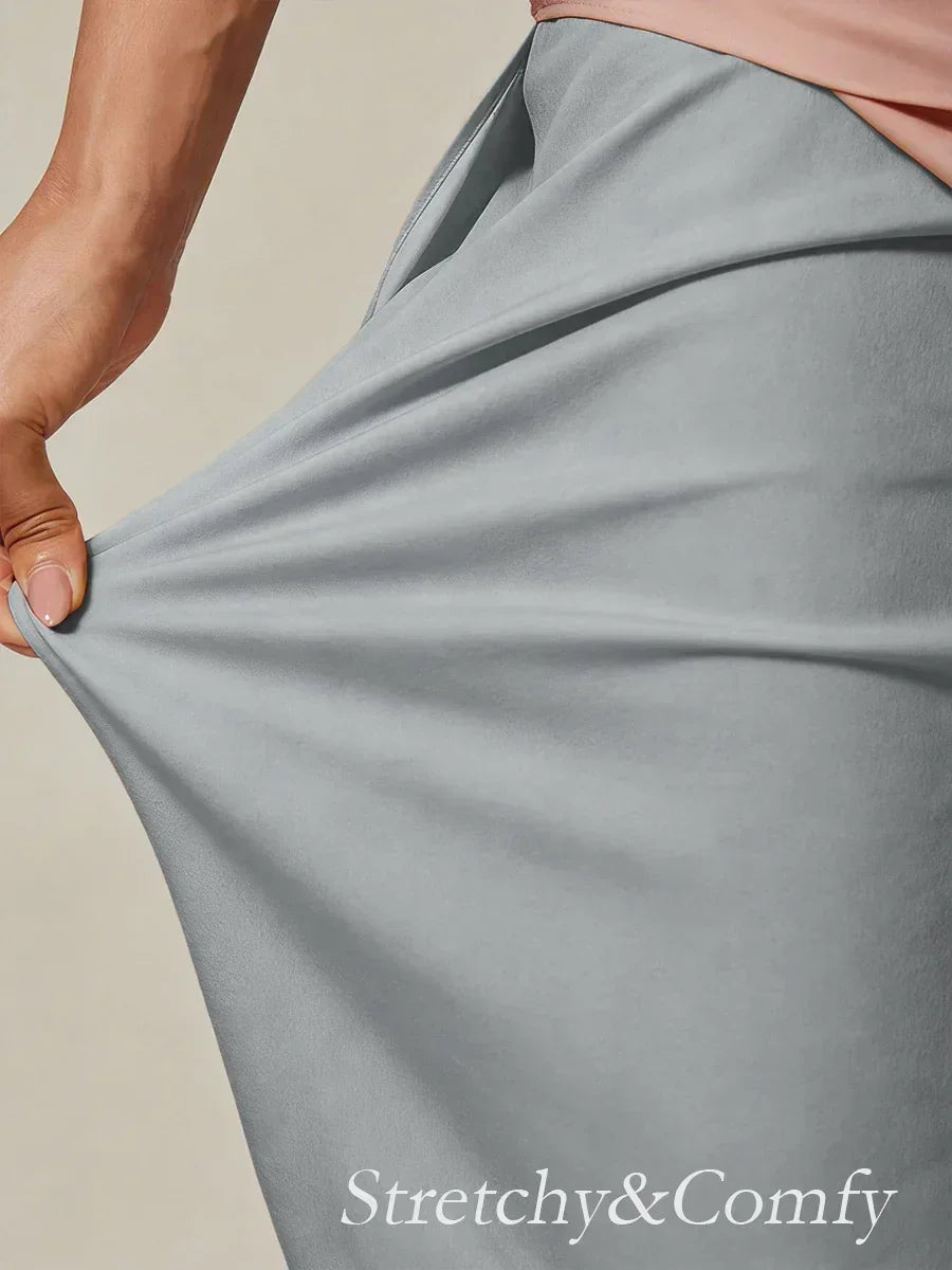 Pantalons droits courts avec une couche de chiffon