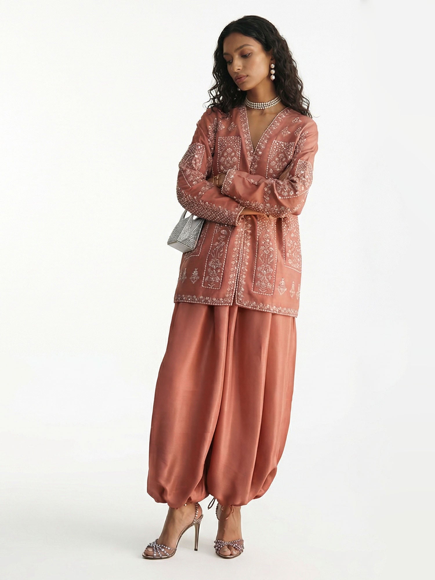 T-shirt en terracotta brodé
