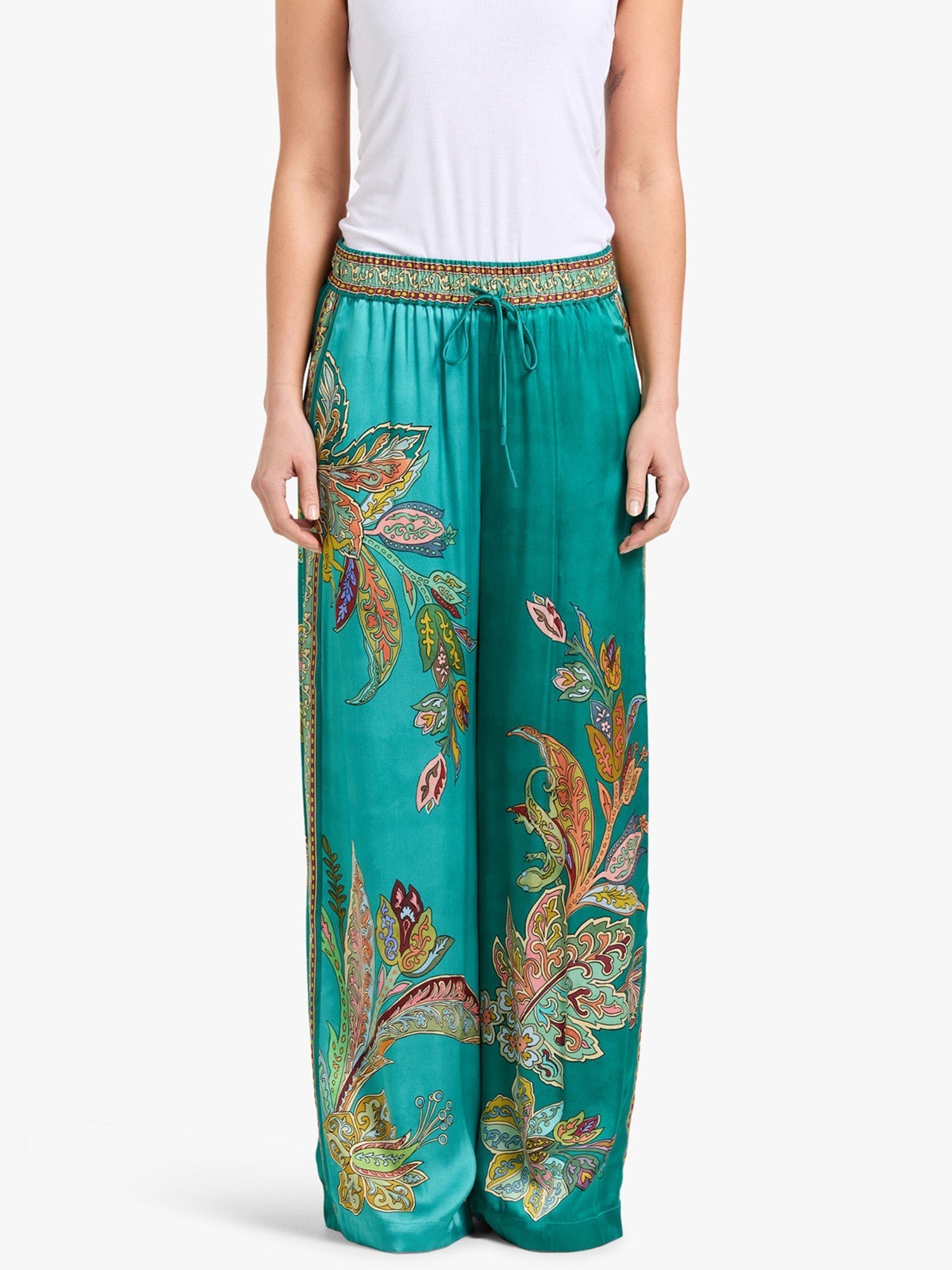 Pantalons larges en émeraude