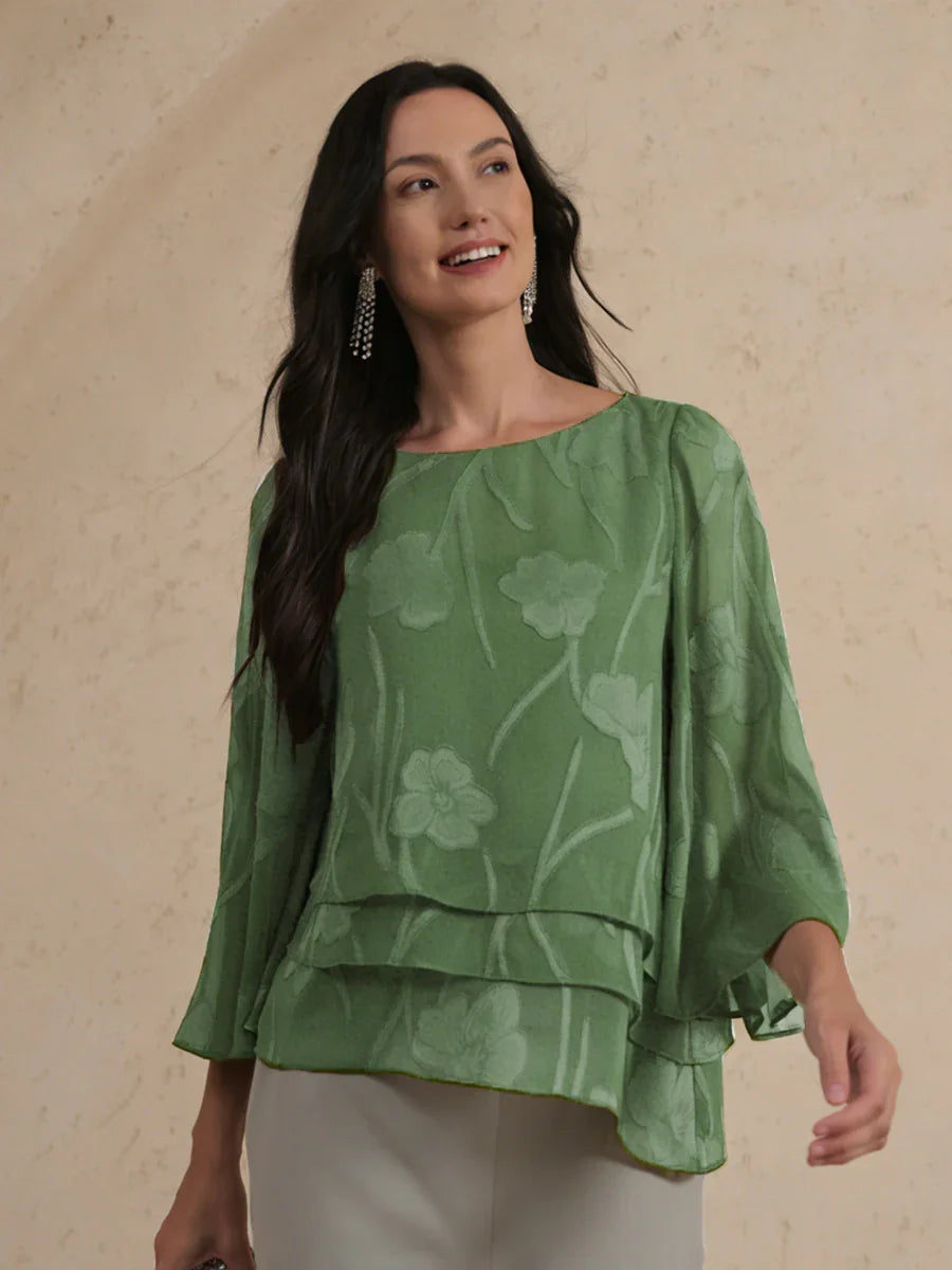 Chemise en soie à motifs floraux