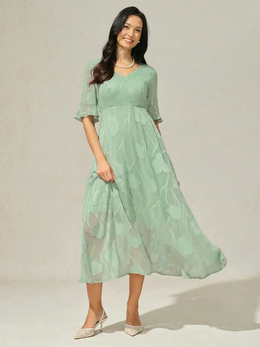 Robes maxi en dentelle avec manches douces