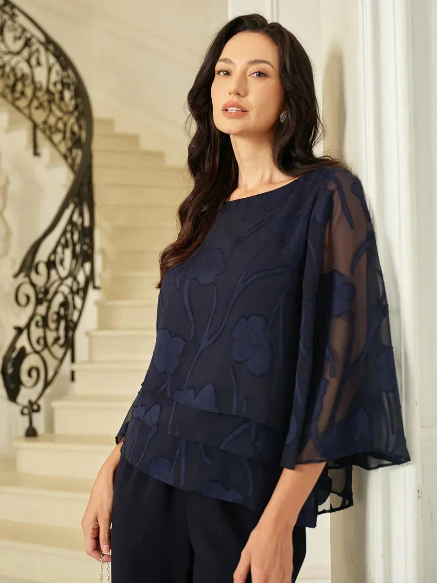 Chemise en chiffon à fleurs