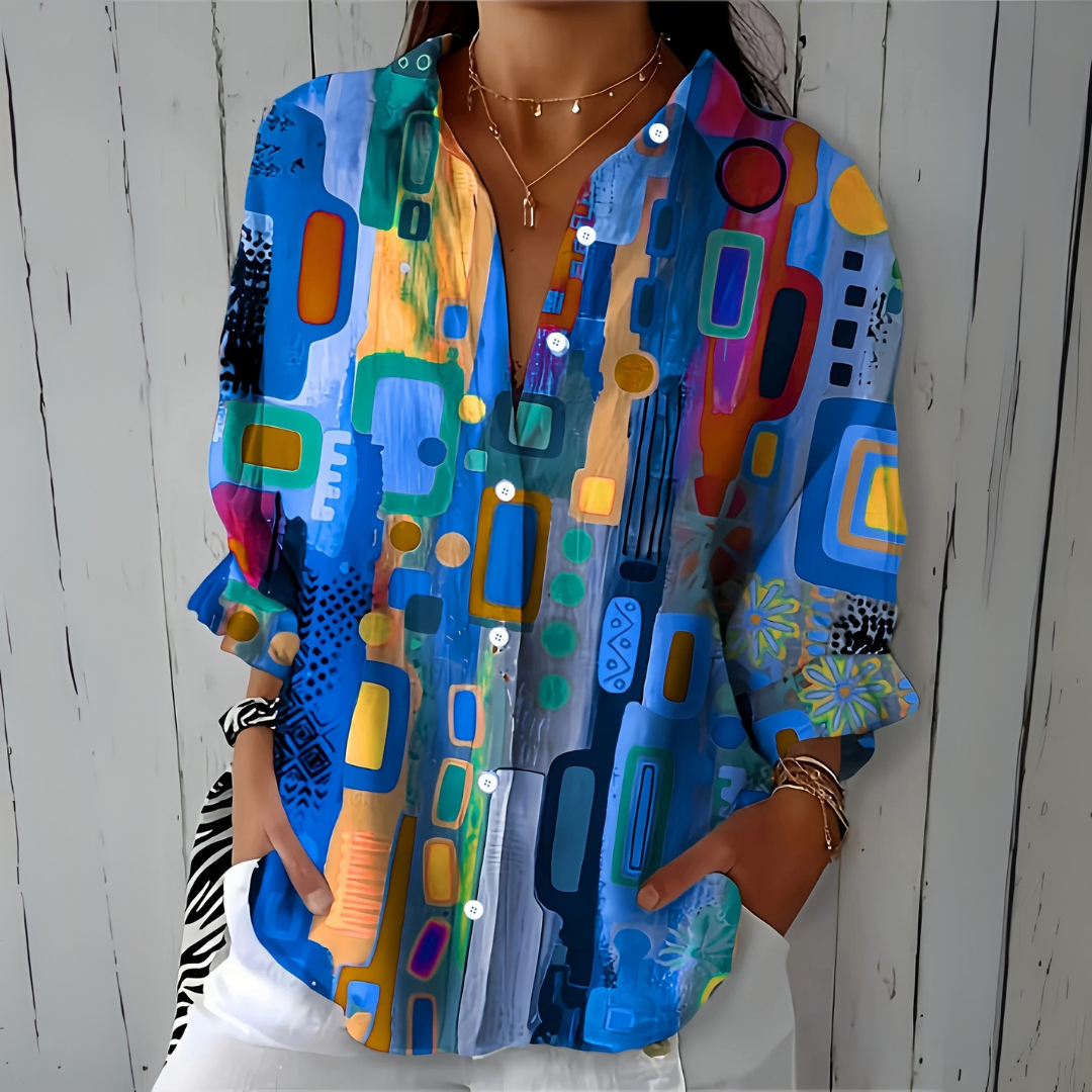 Catalina | Chemise à boutons artistique et vibrante