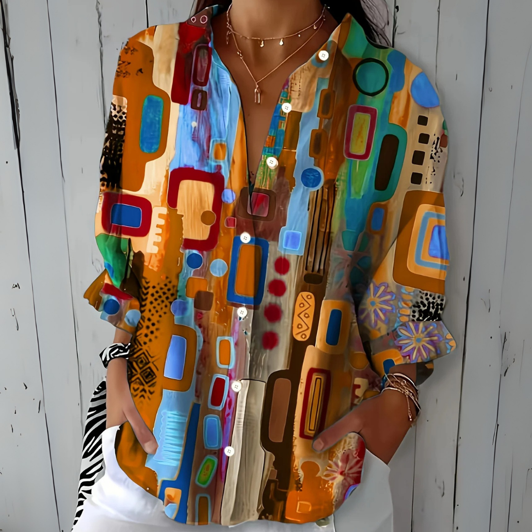 Catalina | Chemise à boutons artistique et vibrante
