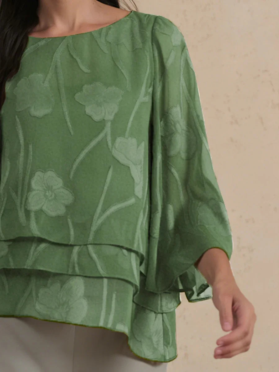 Chemise en soie à motifs floraux