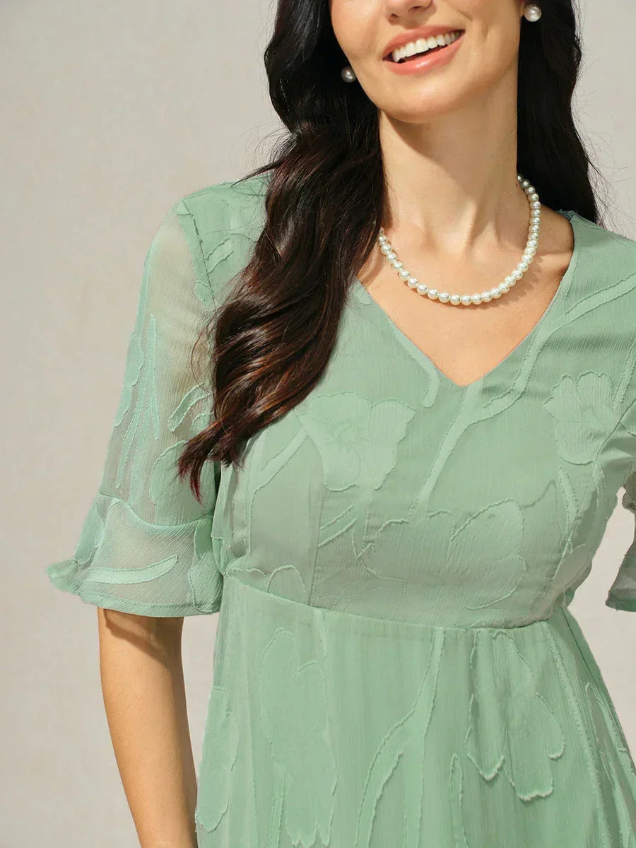 Robes maxi en dentelle avec manches douces